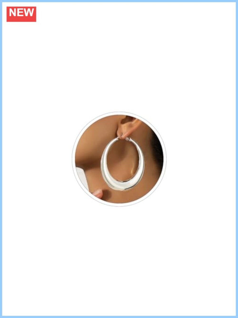 Large Lightweight Metal Hoop Earrings for Women